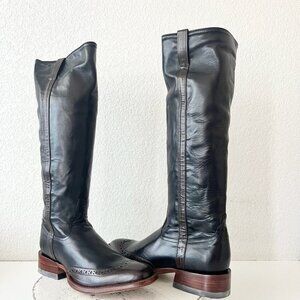 Elegant Black Leather Heeled Boots